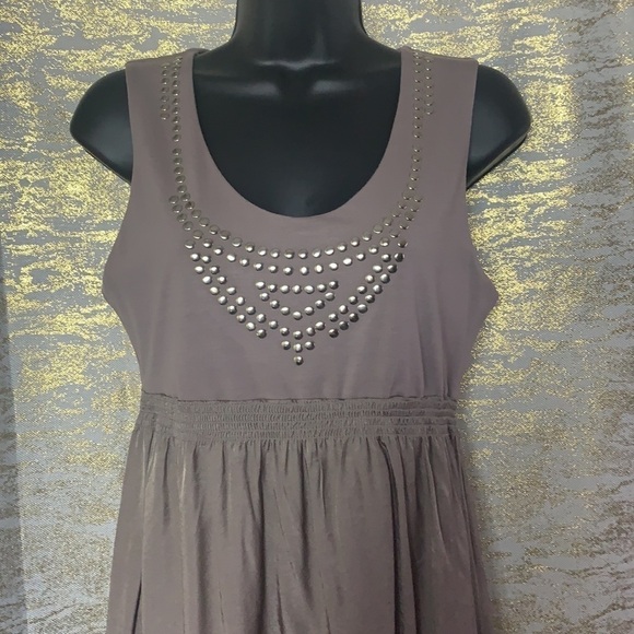Planet Gold brown/khaki Studded Sheath Dress Size L - Picture 3 of 11